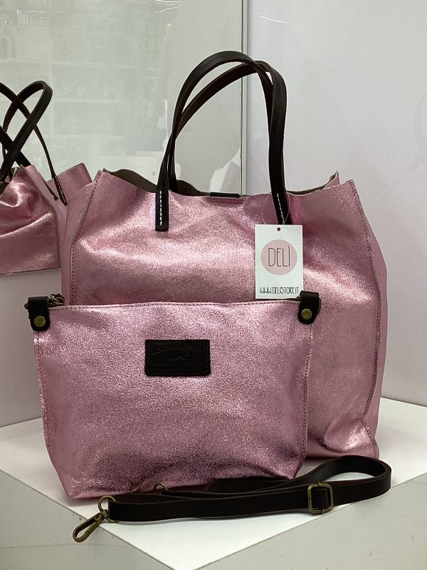 Shopper laminata rosa - immagine 2