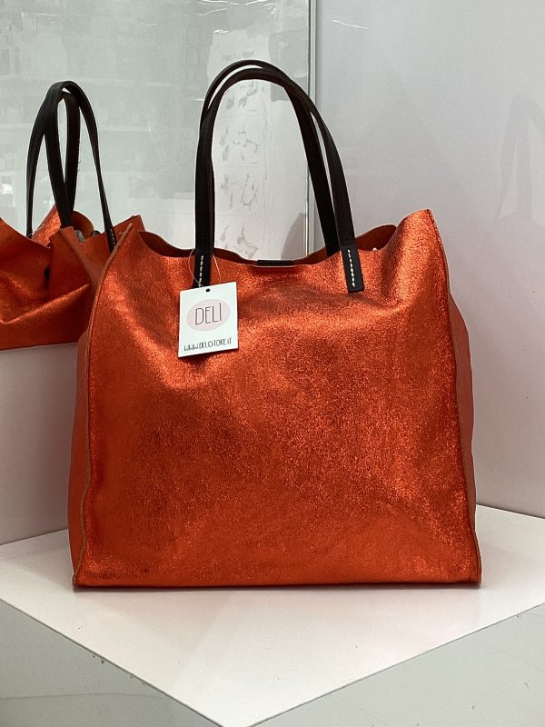 Shopper laminata arancio