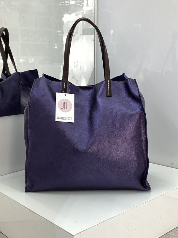 Shopper laminata blu