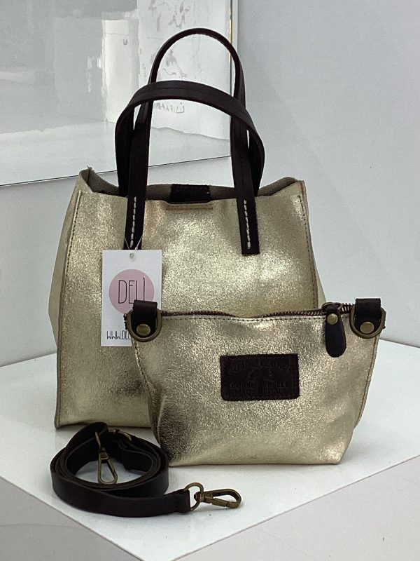 Mini shopper laminata oro - immagine 2