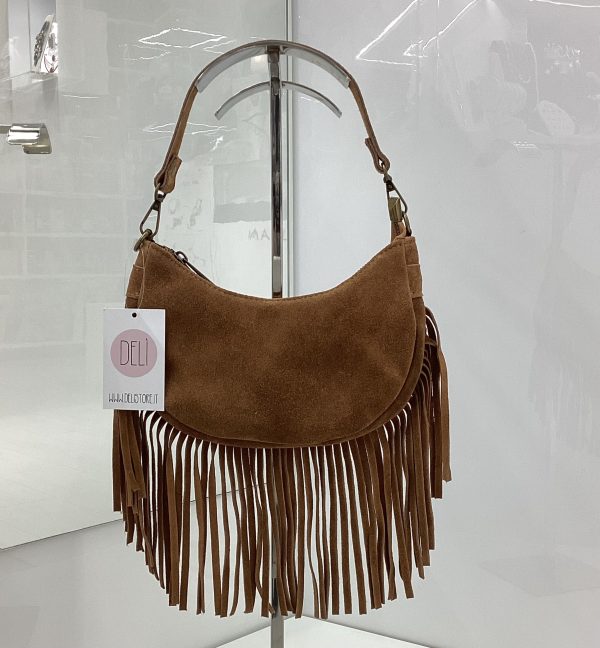 Borsa Fringes cuoio