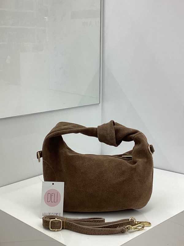 Borsa Nodo Suede taupe scuro - immagine 2